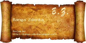 Banga Zdenka névjegykártya
